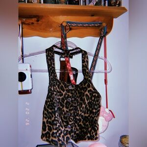 Leopard Print Button-Up Women's Top